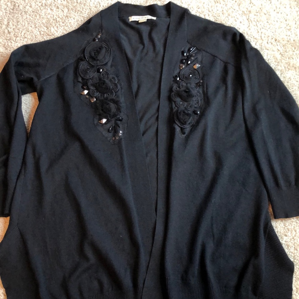 Black embellished cardigan sweater size large